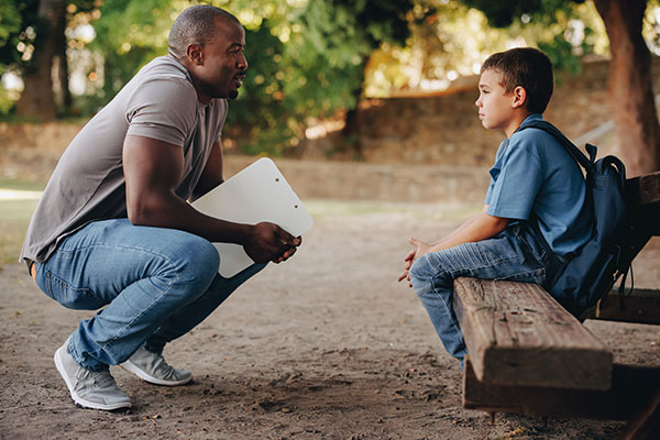 counselor with child