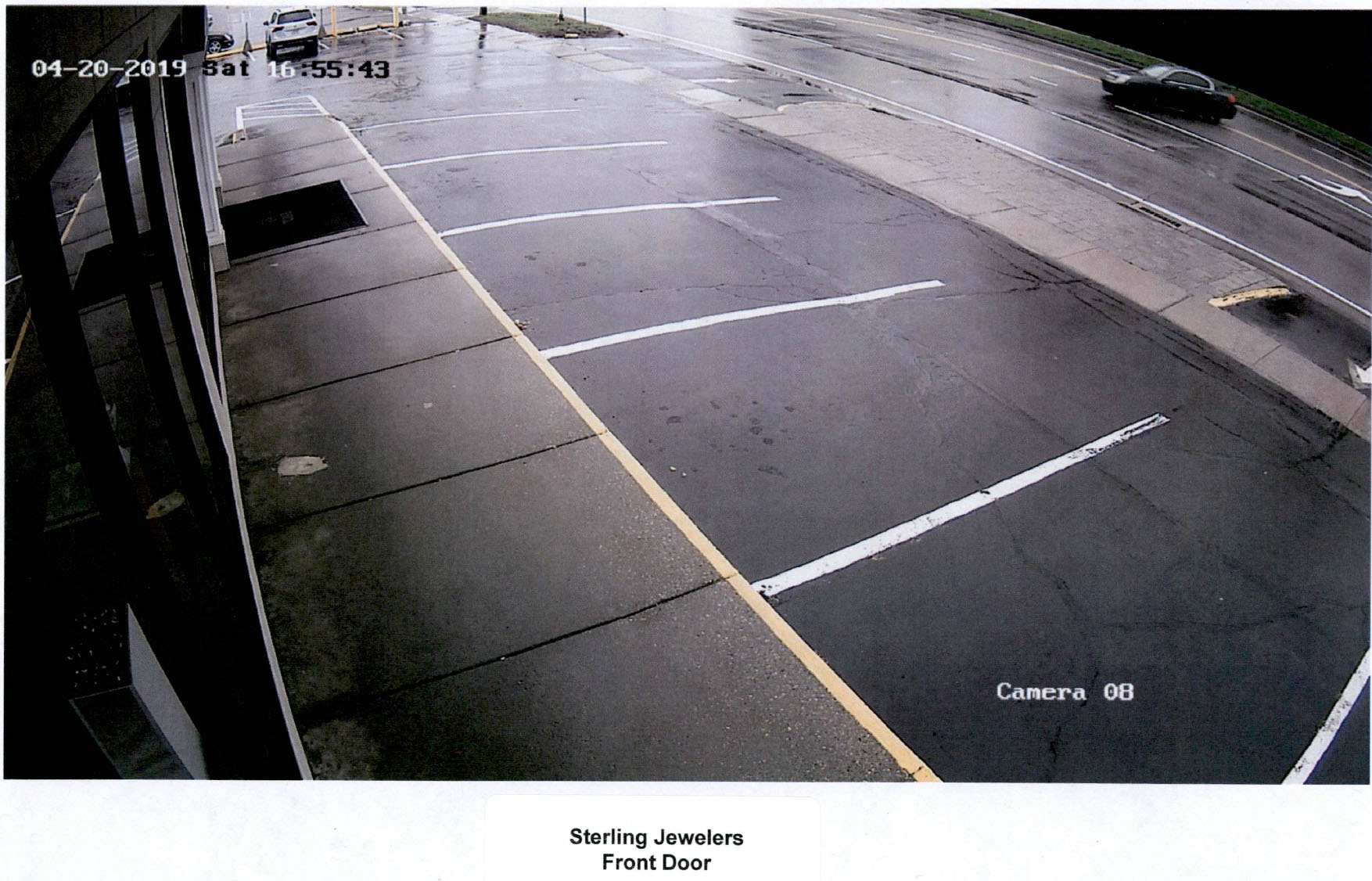 View from camera at front door of Sterling Jewelers.