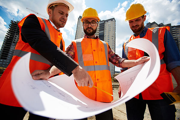 construction workers on site