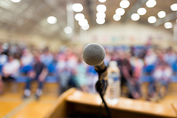 Microphone at podium