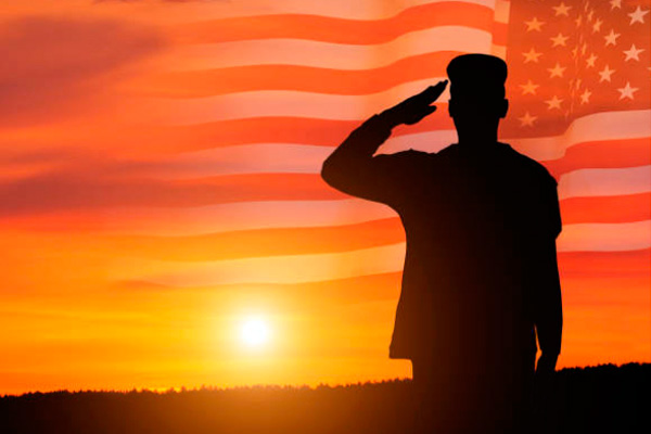 Soldier saluting