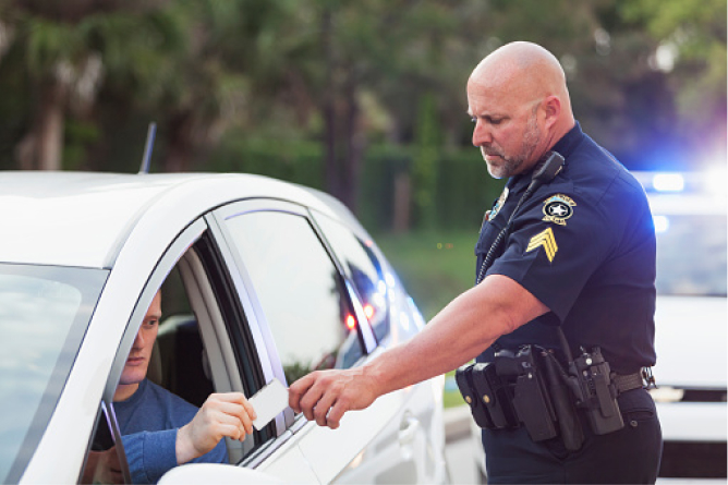 police giving tickets to impaired driver