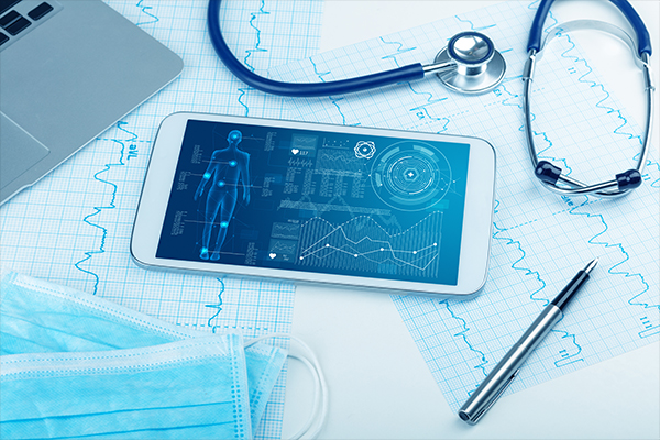 Stethoscope and medical materials.